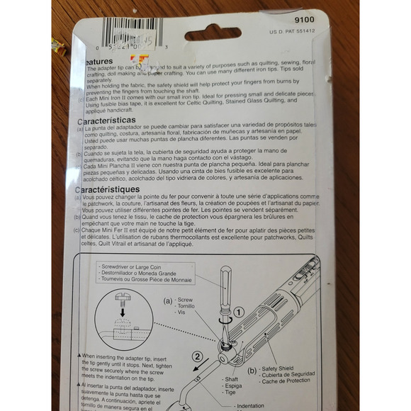 NEW Clover Mini Iron II "The Adapter" Set AC120V 40W #9100 Sewing Quilting Craft - Picture 8 of 9